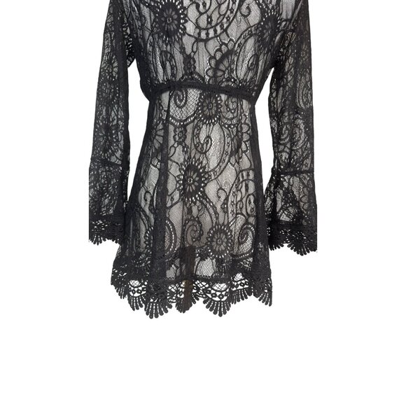 NEW Boho Gypsy 3XL Beach Goddess Swim Cover Up Black - Picture 7 of 12